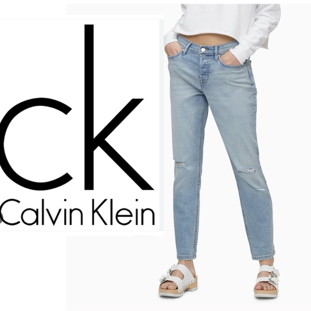 Calvin Klein slim boyfriend fit‎ with distressed styling